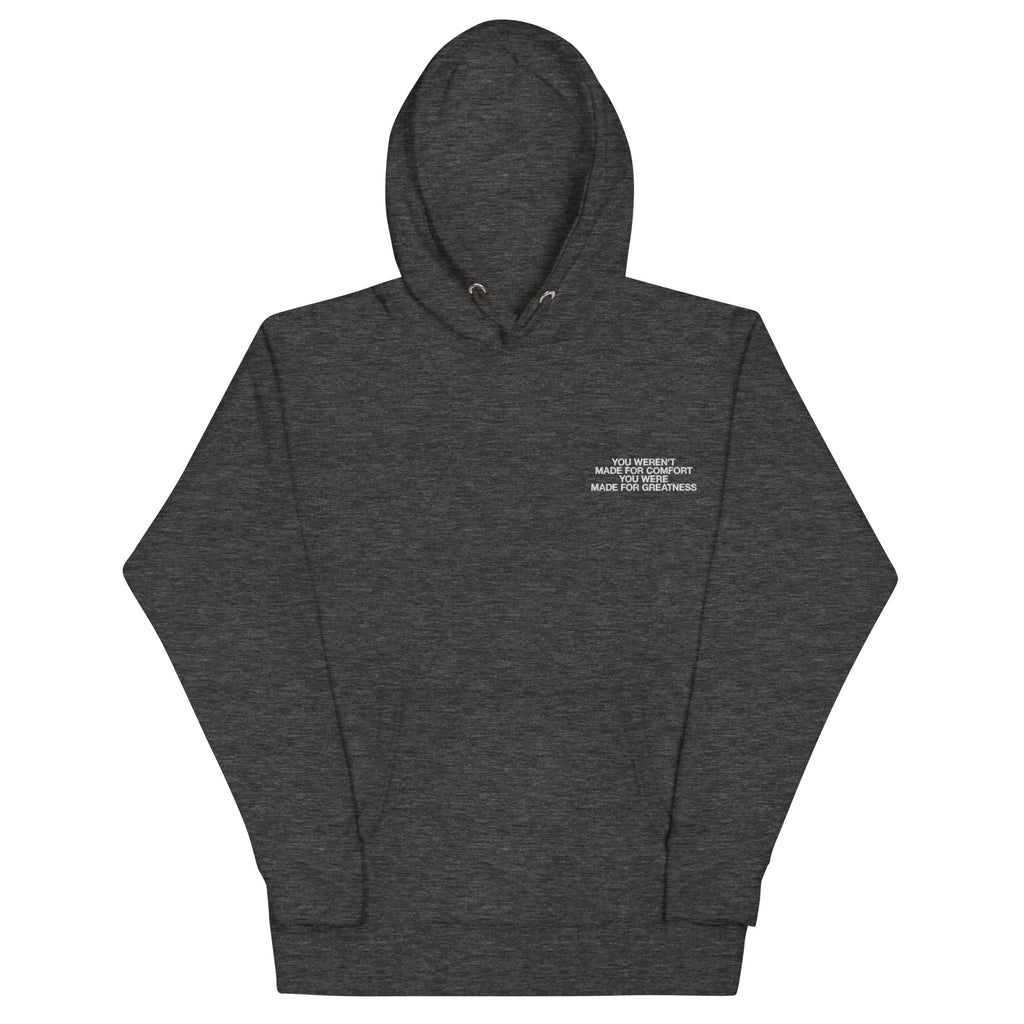 "Made for Greatness" Christian Catholic Pullover Hoodie in Charcoal Heather | PAL Campaign