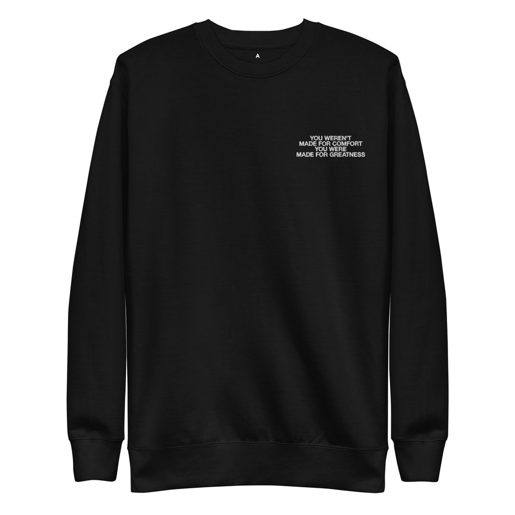 "Made for Greatness" Embroidered Crewneck Sweatshirt in Black | PAL Campaign
