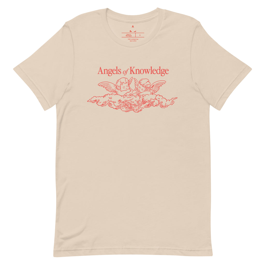 "Angels of Knowledge" Christian Catholic T-Shirt in Soft Cream | PAL Campaign