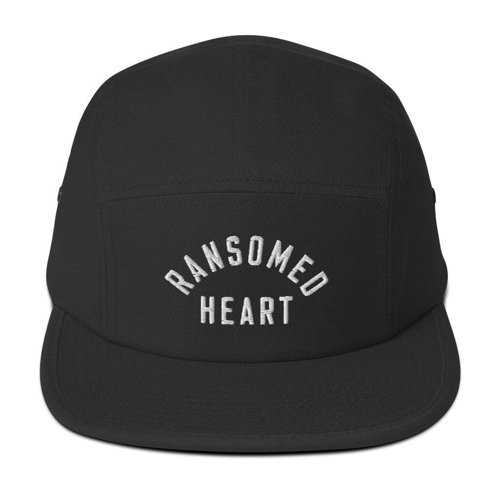 Ransomed Heart Christian Catholic 5-Panel Camper Hat in Black | PAL Campaign