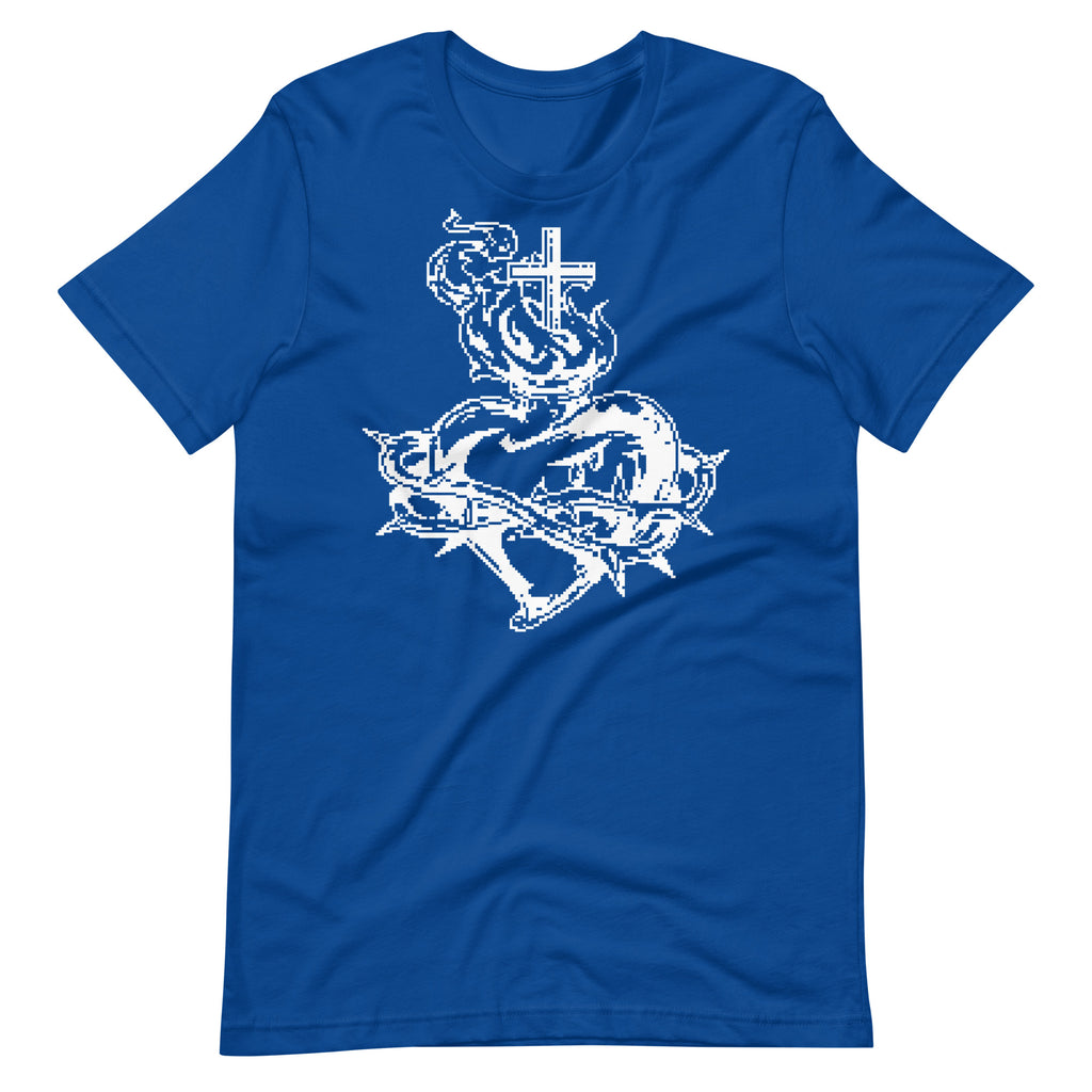 "Sacred Heart" Christian Catholic T-Shirt in Royal Blue | PAL Campaign