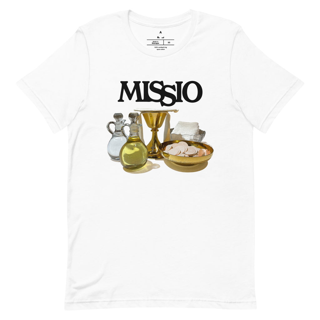 "Missio" Christian Catholic T-Shirt in white | PAL Campaign