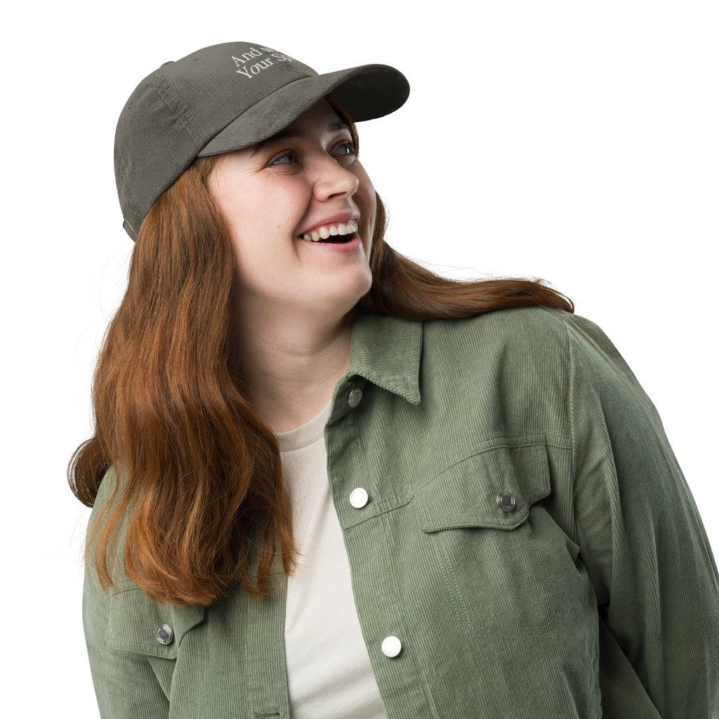 "And With Your Spirit" Christian Catholic Corduroy Hat in Olive | PAL Campaign