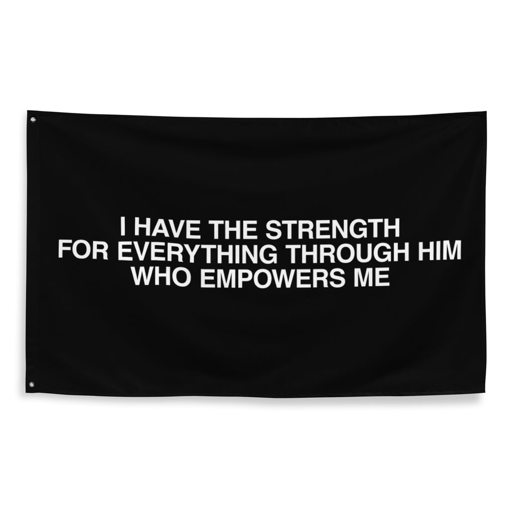 "Strength Through Him" Christian Catholic Flag | PAL Campaign