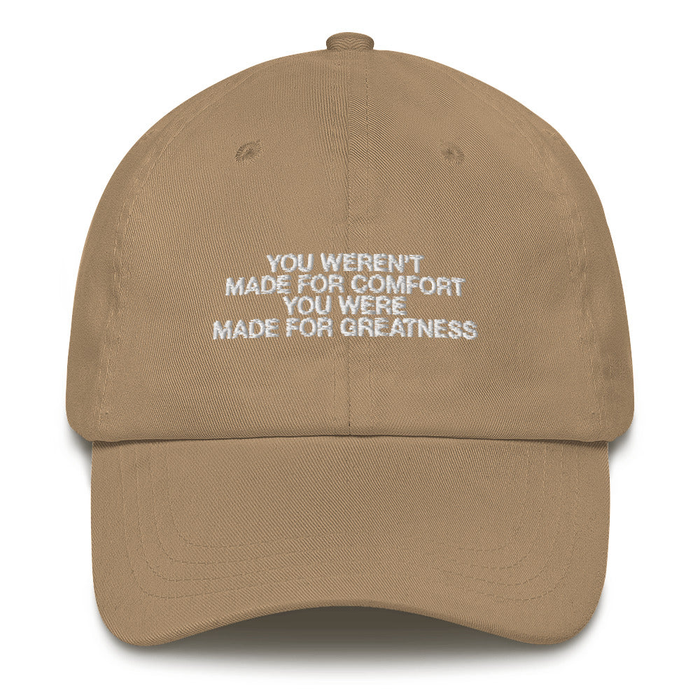 "Made for Greatness" Christian Catholic Dad Hat in Khaki | PAL Campaign