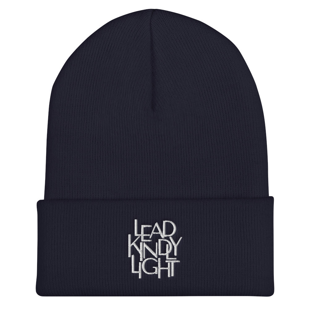 Lead Kindly Light Christian Catholic Beanie in Navy | PAL Campaign