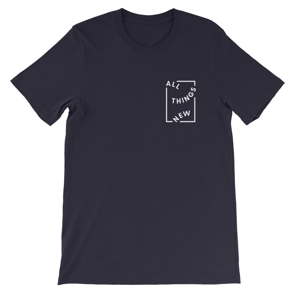 All Things New Christian Catholic T-Shirt in Navy | PAL Campaign