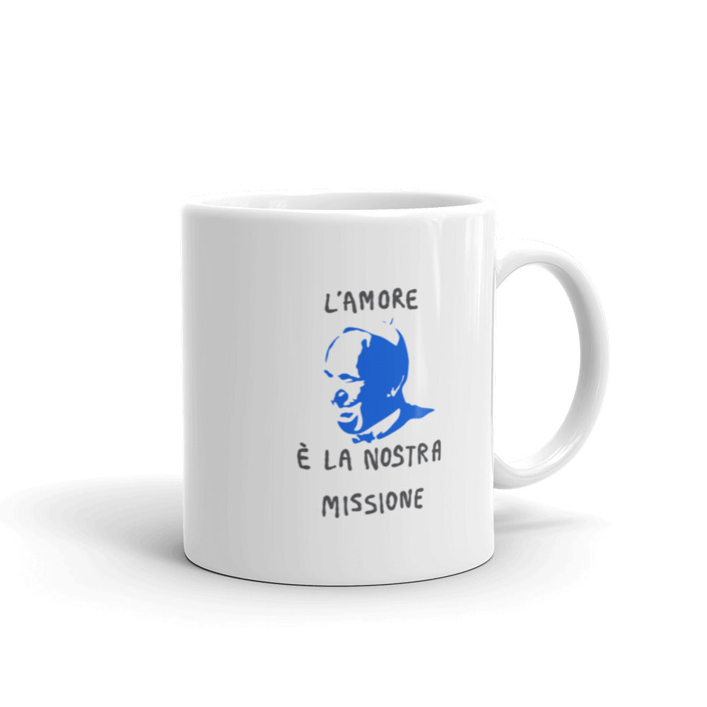 Pope Francis "Love Is Our Mission" Christian Catholic Mug | PAL Campaign
