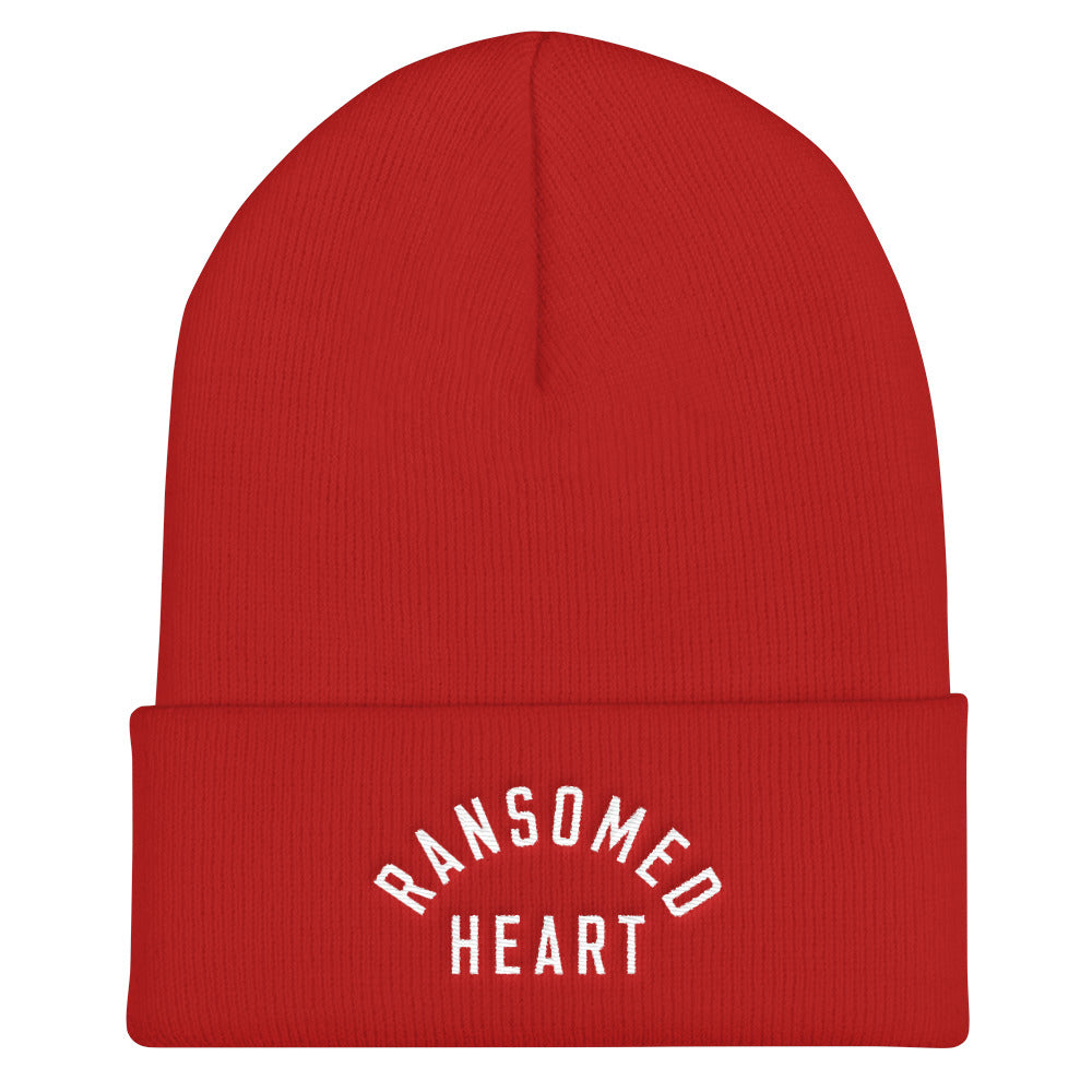 Ransomed Heart Christian Catholic Beanie in Red | PAL Campaign