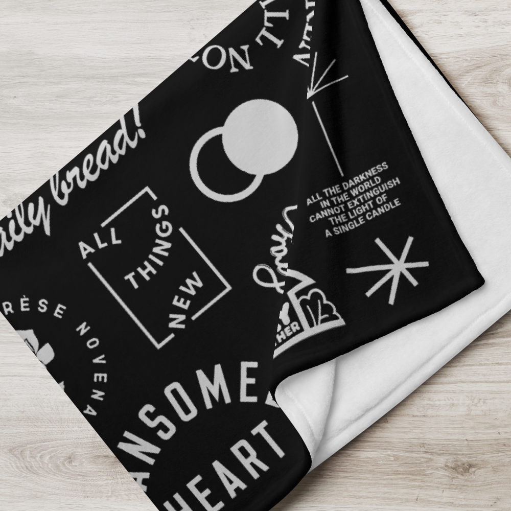 Design Compilation Throw Blanket | Black & White